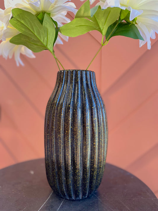 Pumpkin Black & Gold vase