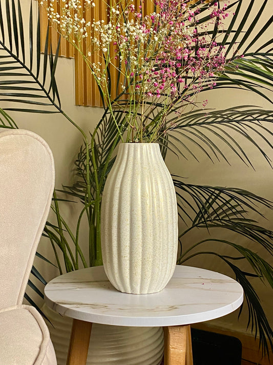 Pumpkin white & Gold vase